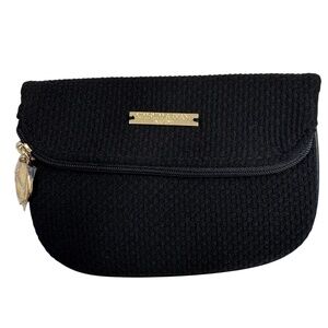 NWOT Giorgio Armani  Parfume Black make-up cosmetic bag textured fabric